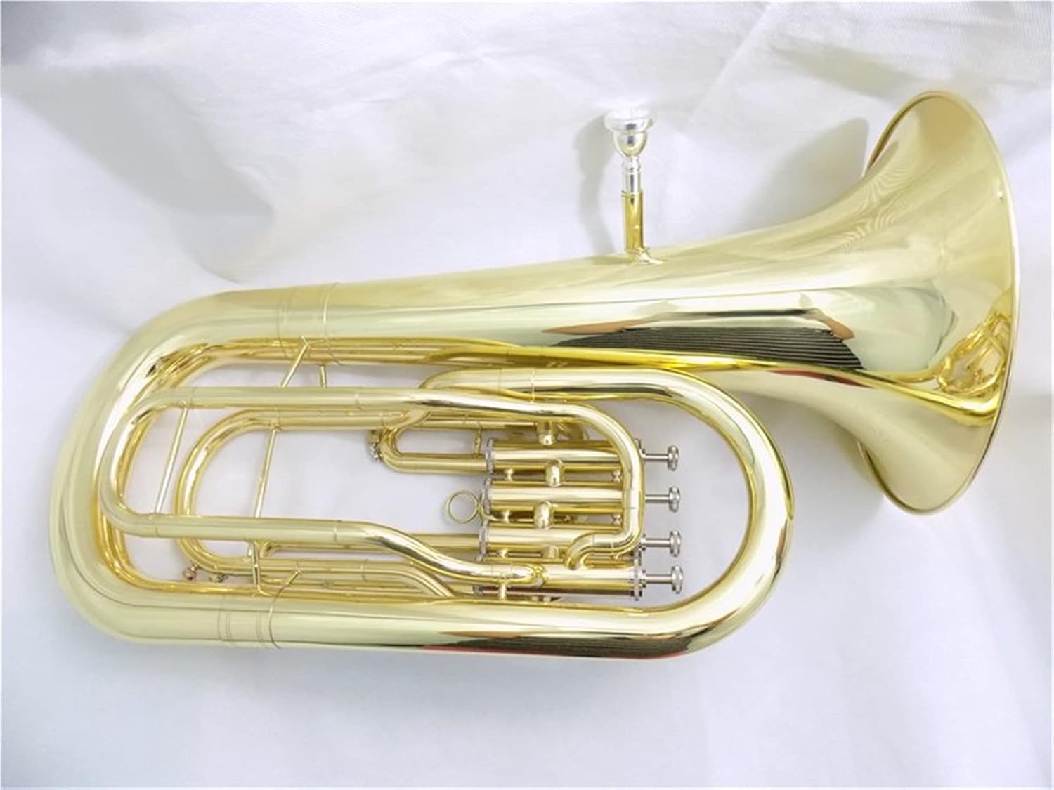 4 Pistons Euphonium Bb with Case and Mouthpiece Yellow Brass Euphonium Horn Musical Instruments Student Euphonium