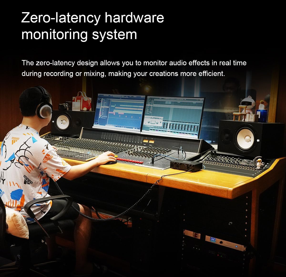 TOPPING E2X2 USB Audio Interface - High-Performance Mixer & Recording Interface for PC, Mac, iPhone & Android - Ultra-Linear Preamp, 48V Phantom Power, Low Noise, Real-Time Monitoring (White)