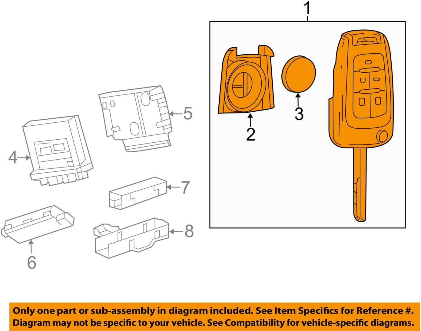 General Motors 13586785, Remote Control Transmitter for Keyless Entry and Alarm System