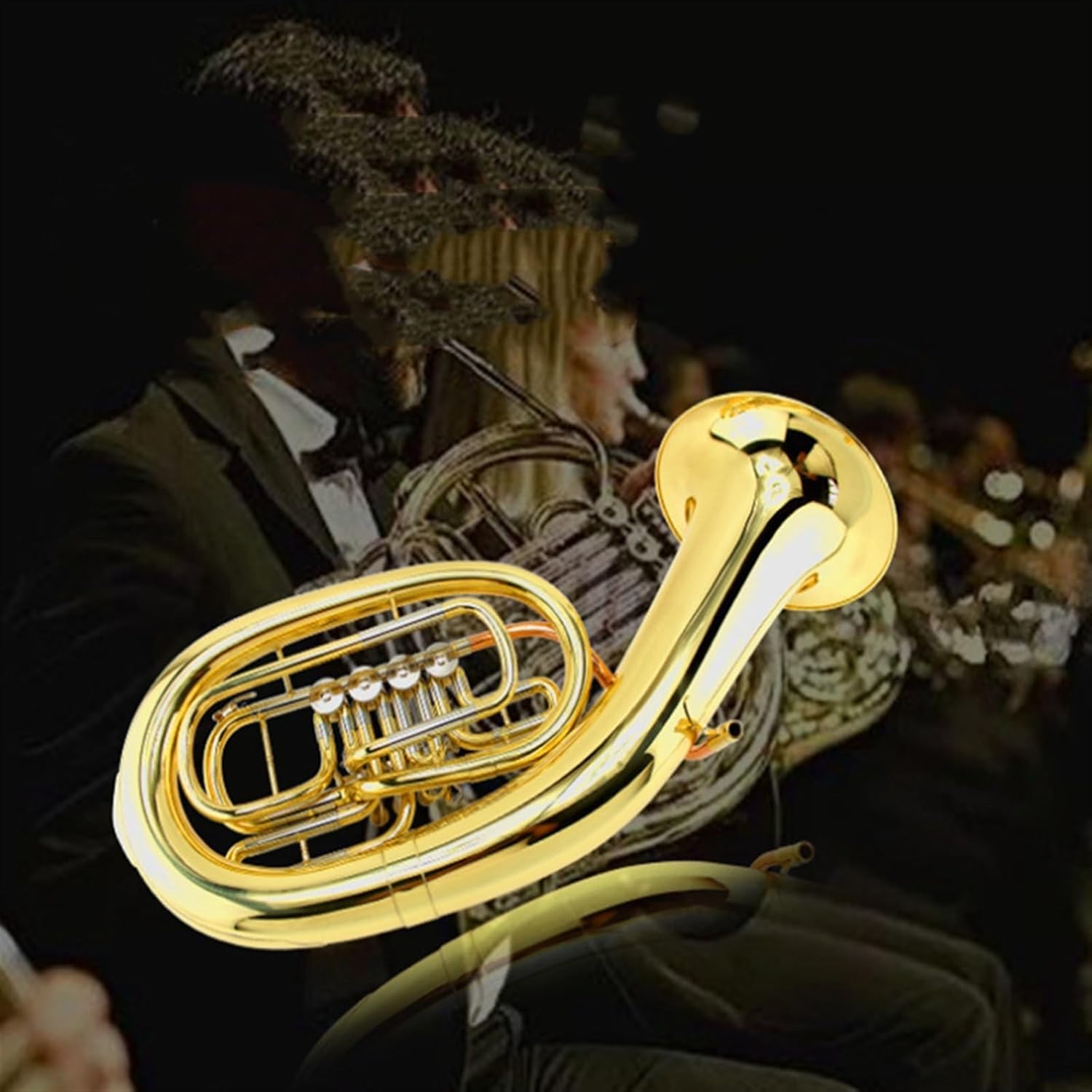 Beginner euphonium 4 Flat Keys B Flat Bass Horn Four Flat Keys Large Horn Phosphor Bronze Brass White