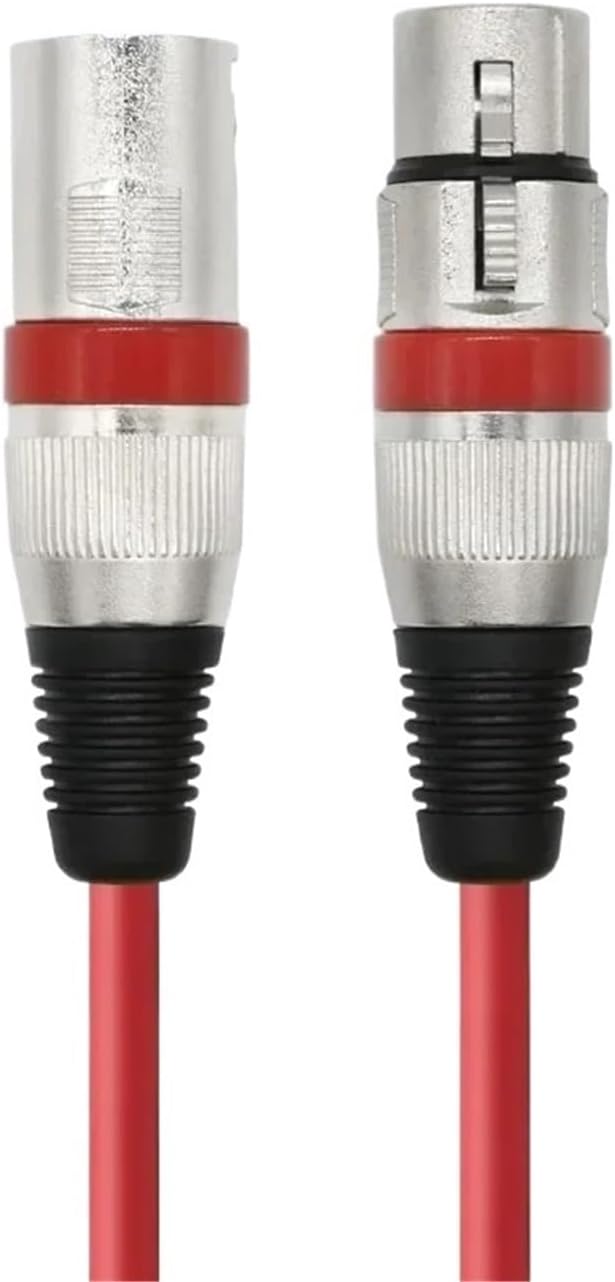 Audio Mic XLR Male to Female Colorful Speaker Patch Snake Cord 3 Pin Microphone Cable for Amplifier DMX Mixer(Red,15m)