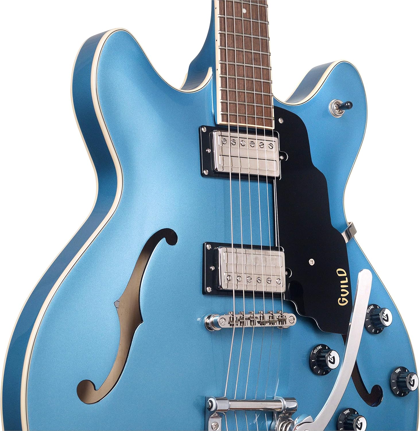 Guild Guitars Starfire I DC Semi-Hollow Body Electric Guitar, Pelham Blue, Double-Cut w/tremolo, Newark St. Collection