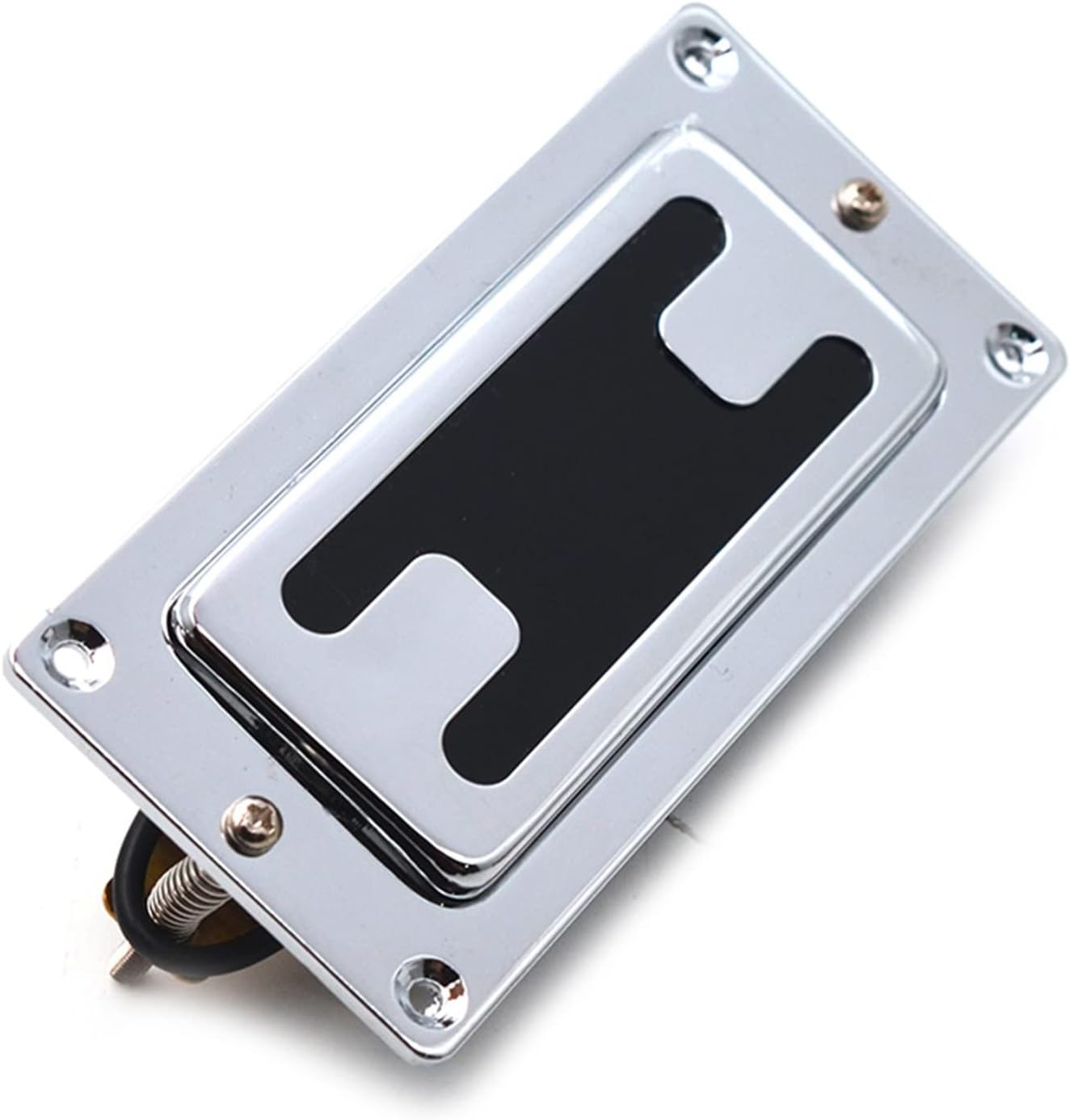 Humbucker Guitar Pickup Mini Style Two Line Sealed Electric Gutiar Bass Humbucker Pickup Neck/Bridge Pickup Chrome (Color : Neck and Bridge)
