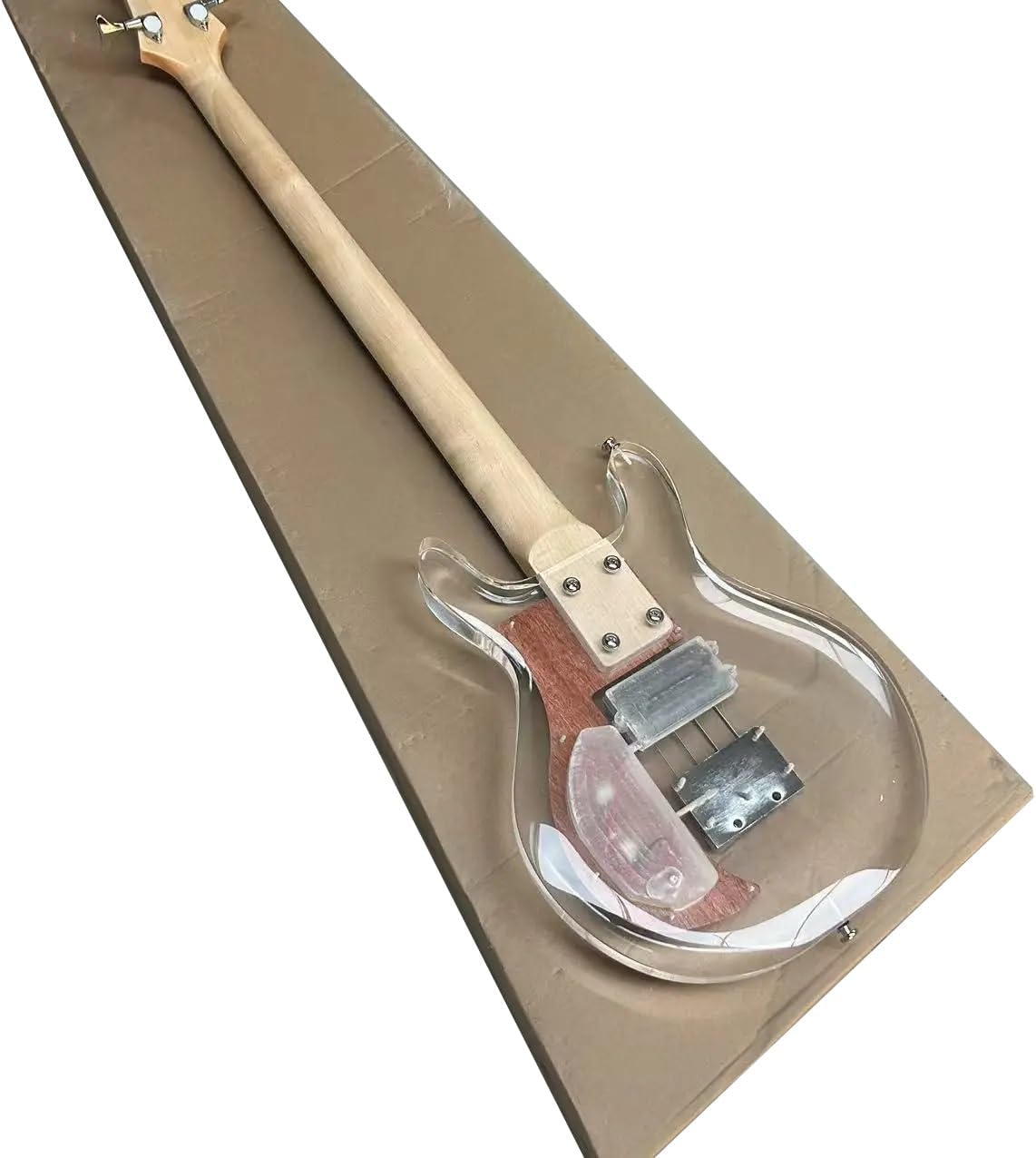 Clear Acrylic Crystal Electric Bass Guitar - 4-String - 24 Frets