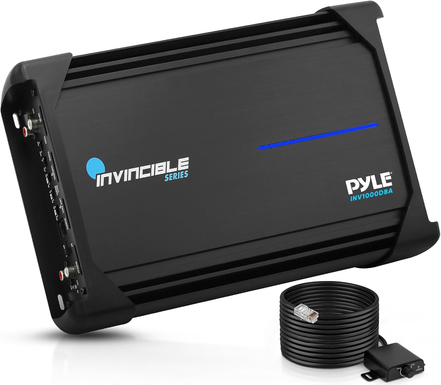 Pyle 1-Channel 2000W MOSFET Car Amplifier, Invincible Series, Class D High-Power Bluetooth Amp with Bass Boost, Subwoofer Ready, Electronic Crossover & Thermal Protection