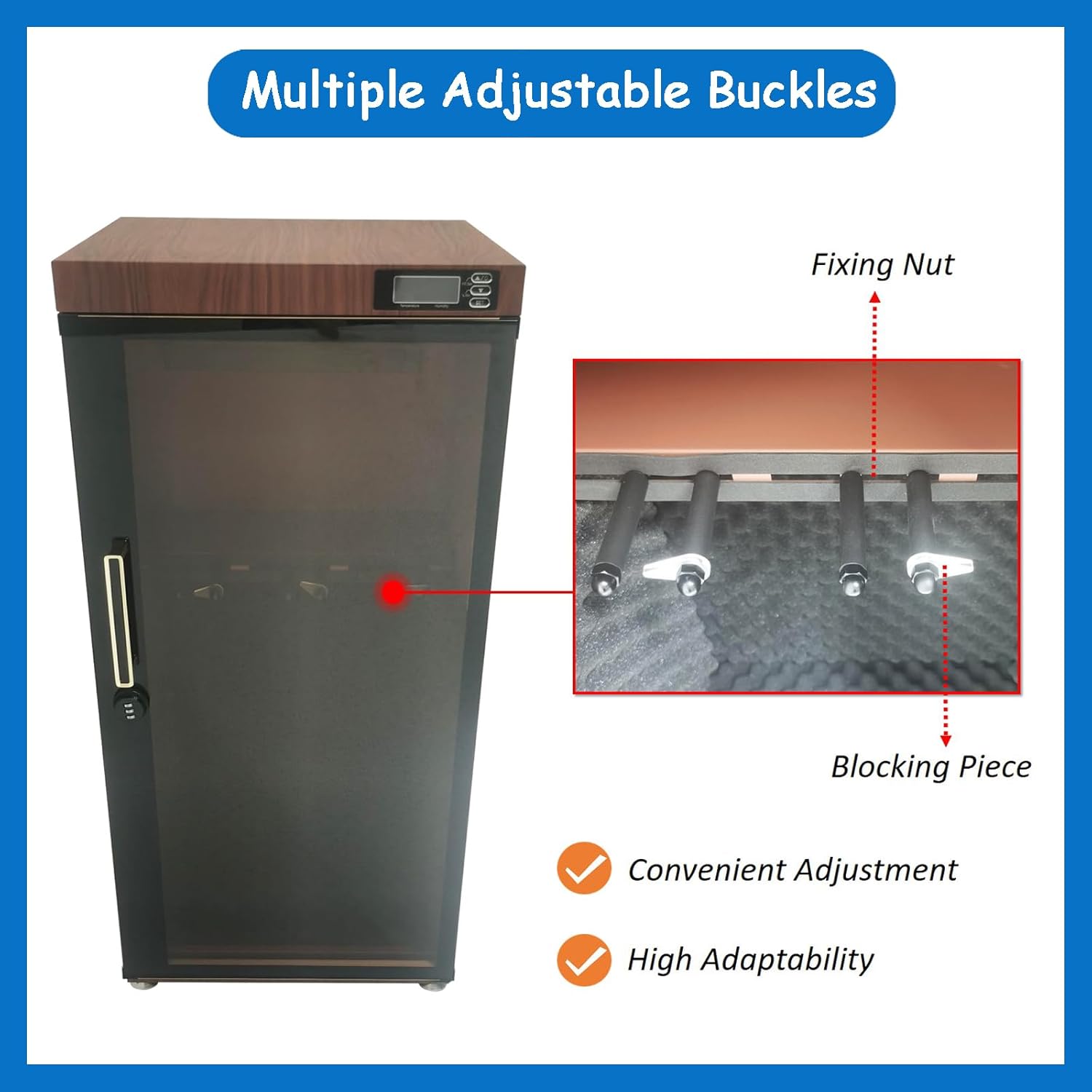 Musical Instrument Dehumidifying Dry Cabinet Electronic Storage Cabinet Dehumidifier with 35-60% RH Humidity Control, Mechanical Code Lock, Digital Control for Guitars, Bass, Violin, Erhu