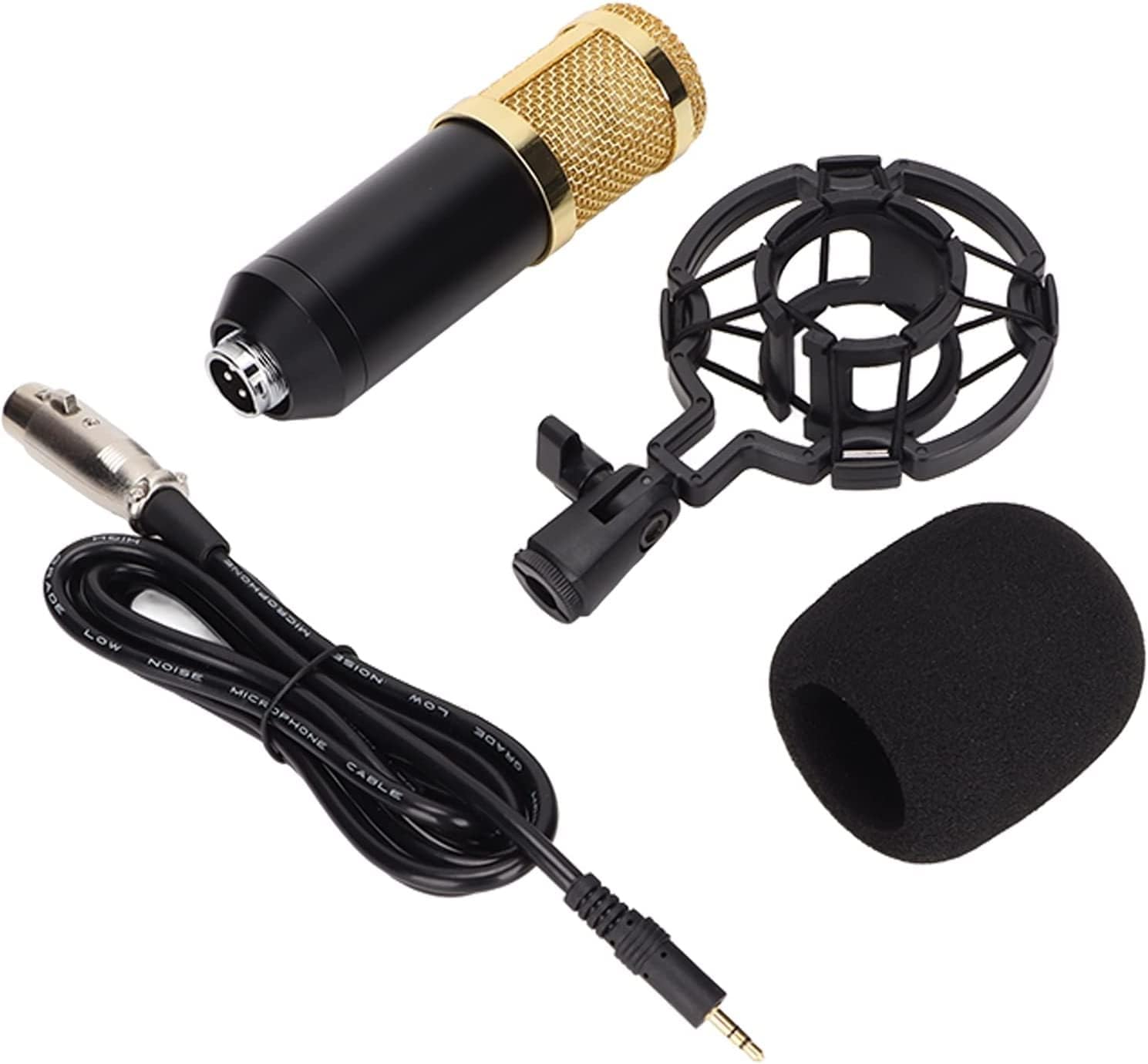 Studio Microphone, with Shockproof Mount Condenser Microphone XLR to 3.5mm/0.1in Cable Professional Cardioid for Gaming for Podcasting