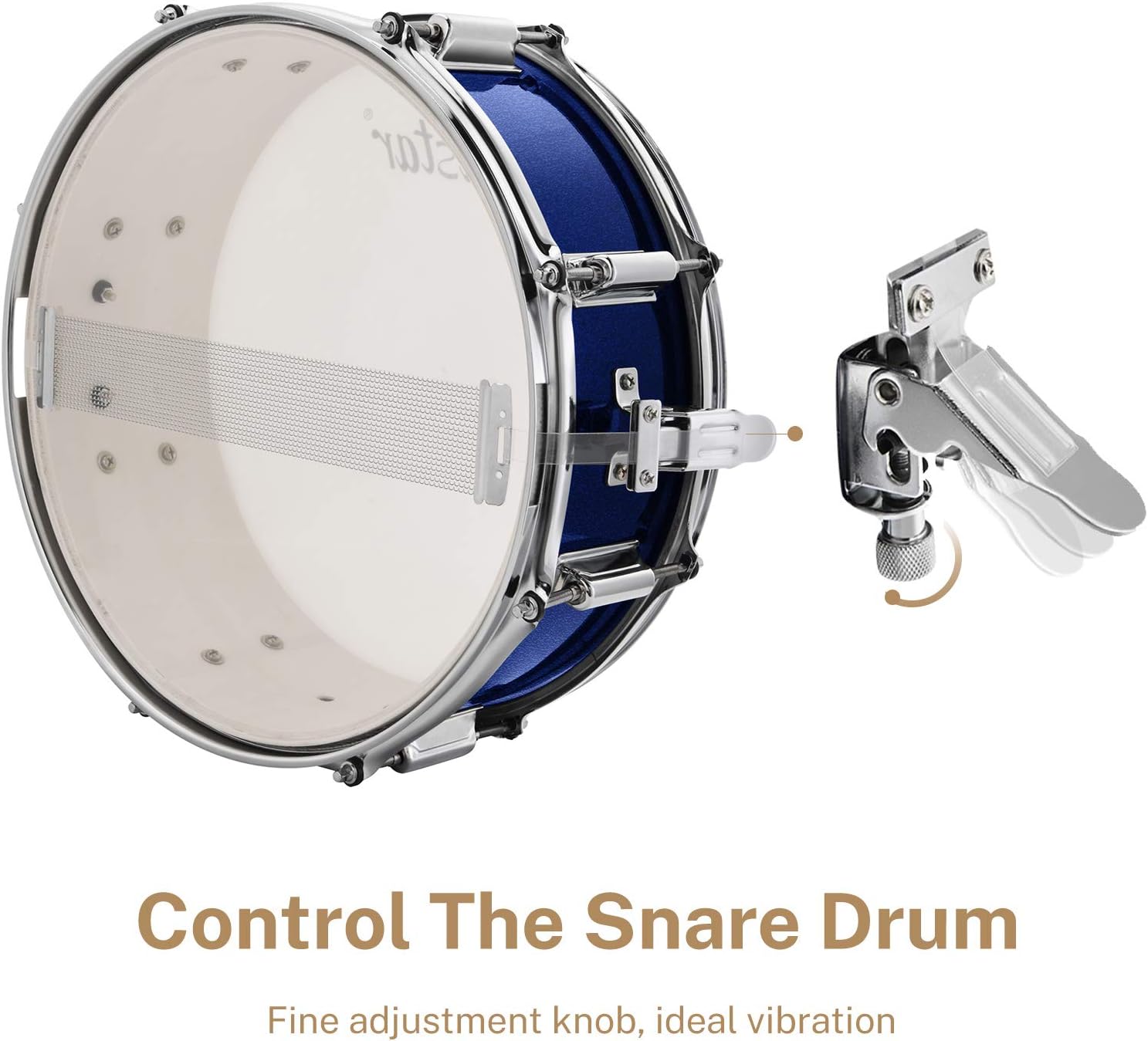 Drum Set Eastar 22 inch for Adults, 5 Piece Full Size Drum Kit Junior Beginner with Pedal Cymbals Stands Stool and Sticks, Metallic Blue