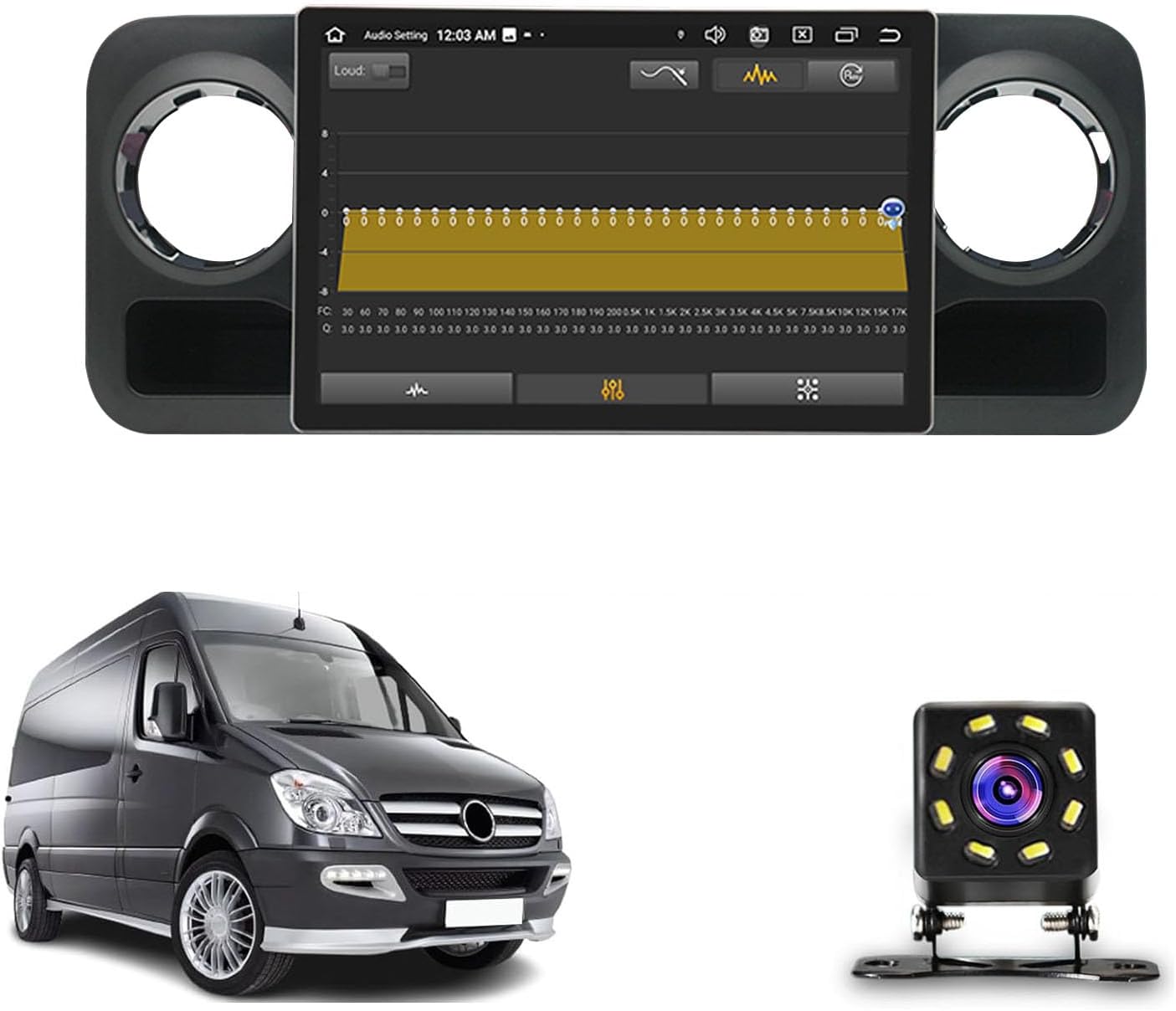 13.3 Inch Android 14 Car Stereo for Mercedes-Benz Sprinter 2018-2022, Touch Screen Car Radio w/Carplay and Android Auto WiFi Bluetooth Navigation Backup Camera,8+128