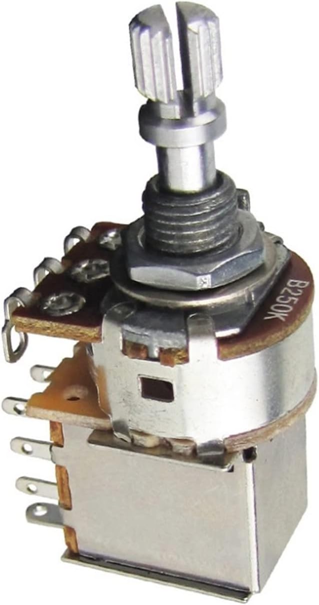 KESHUO 20pcs Push Pull Converter Potentiometers B250K Pots Linear Taper Short Split Shaft for Electric Bass Guitar Guitar Kit Accessories