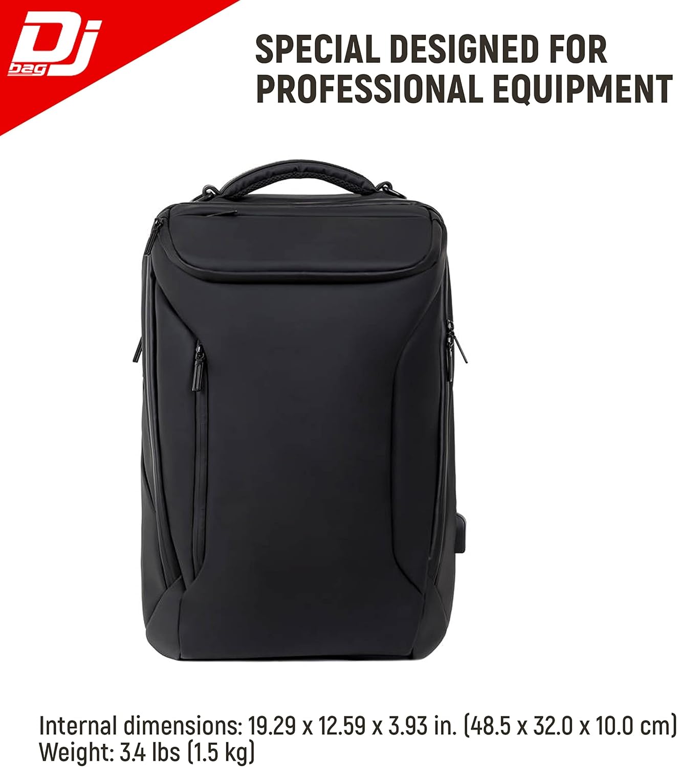 Urban DJBAG Backpack for DJs. Laptop up to 17in. Pioneer DJM, DDJ.Stanton Traktor Controller. Perfect for business travel. (int. 19.09 x 12.59 x 3.93 in., DJBAG Urban)