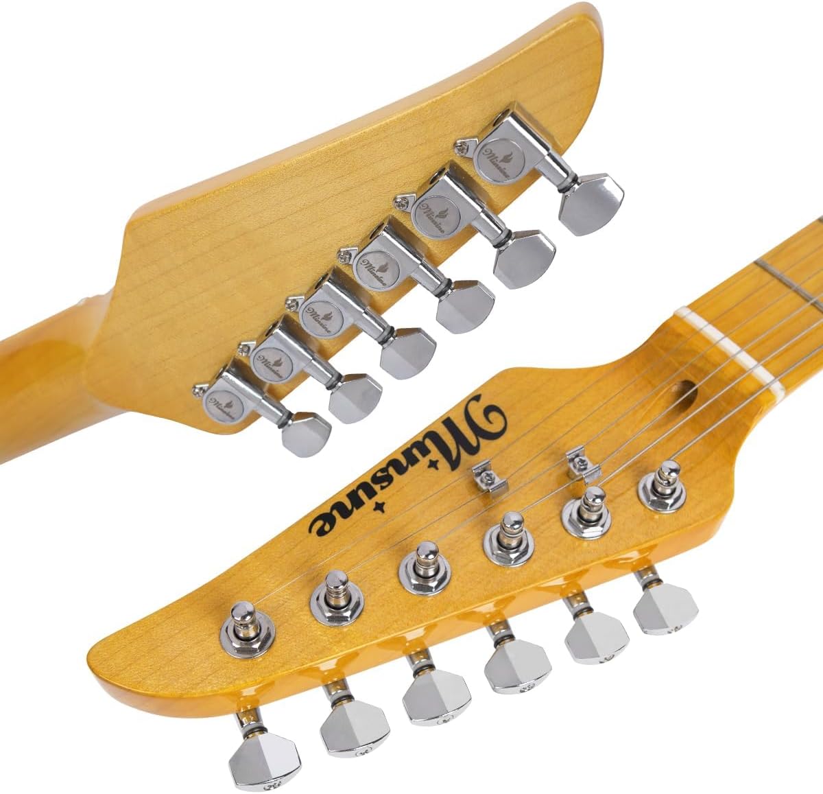 Electric Guitar Beginner Kit TL Series, Full-Size Paulownia Wood Body, C-Shape Neck, Guitarra Electrica, Accessories Pack Guitar Bag MS110 (Red)