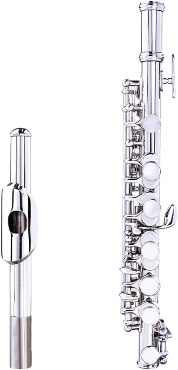 Flutes Nickel Plated Piccolo Flute Kit C Key Cupronickel Woodwind Instrument with Padded Bag