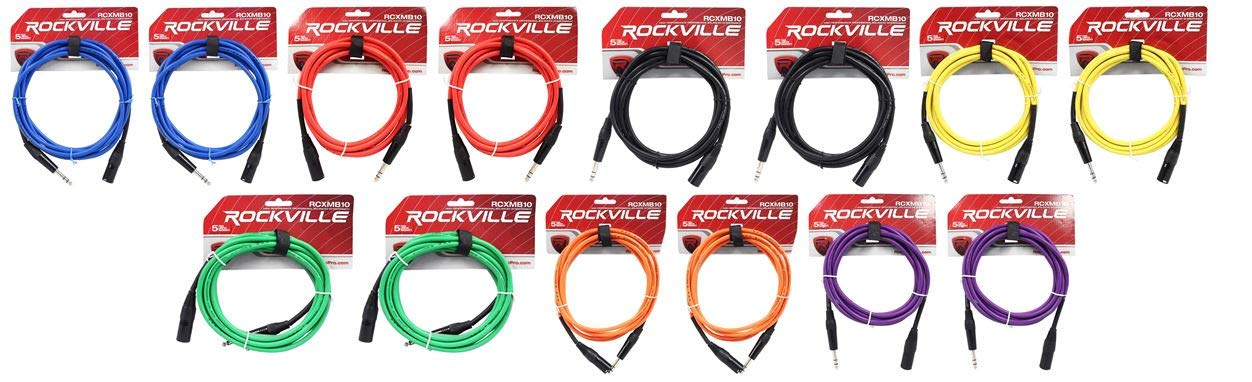 Rockville RCXMB10 Bundle: 10-Ft REAN XLR Male to 1/4