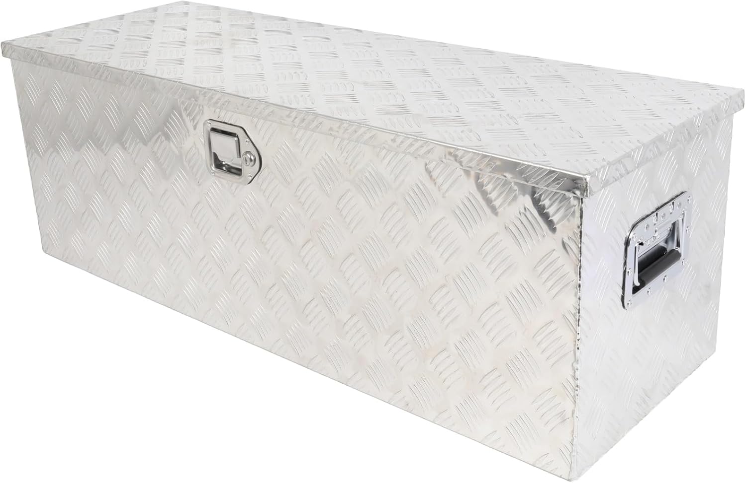 ECCPP 44inch Heavy Duty Aluminum Truck Bed Tool Box, RV Storage Organizer Trailer Storage ToolBox W/Lock & Keys, Underbody Flatbox Truck Car Outdoor Trailer Pickup (Silver)