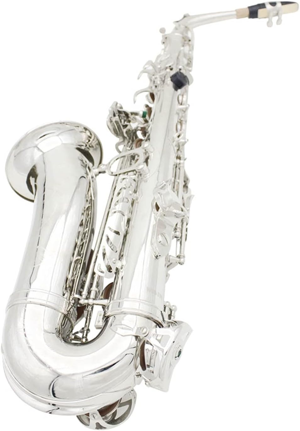 Wind Golden Silver E Flat Alto Saxophone for Beginners to Practice Professional Saxophone Student Saxophone (Color : Silver)