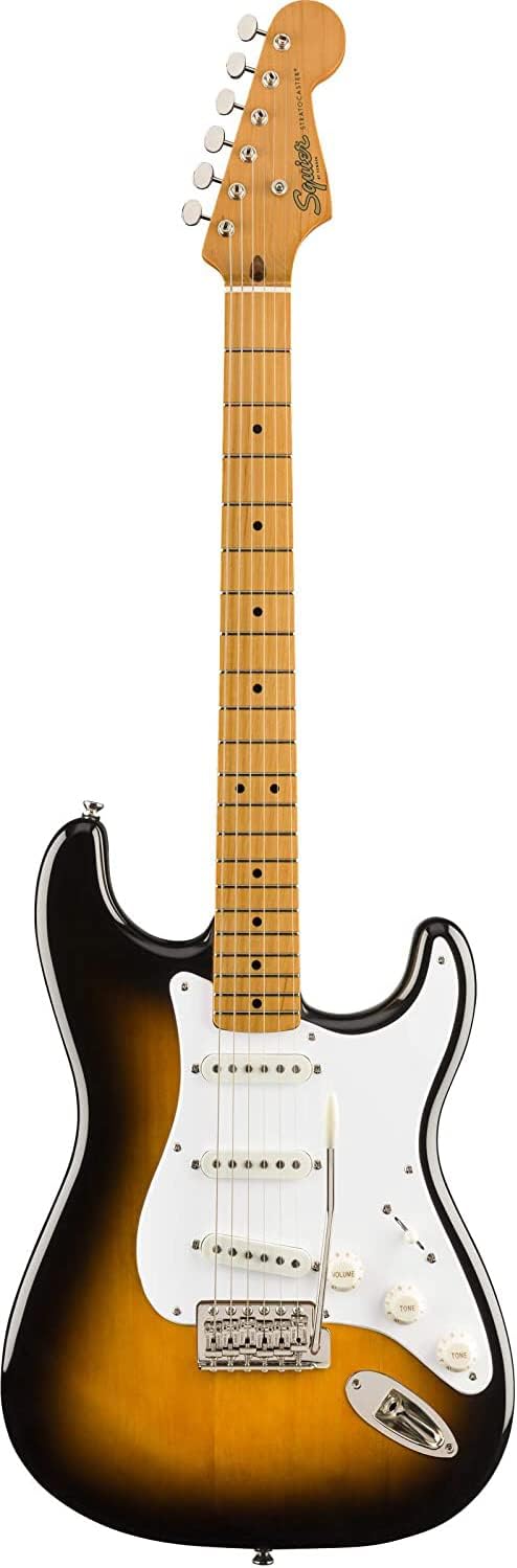 Fender Squier Classic Vibe '50s Stratocaster - 2-Color Sunburst Bundle with Gig Bag, Instrument Cable, Tuner, Strap, Strings, Picks, and Austin Bazaar Instructional DVD