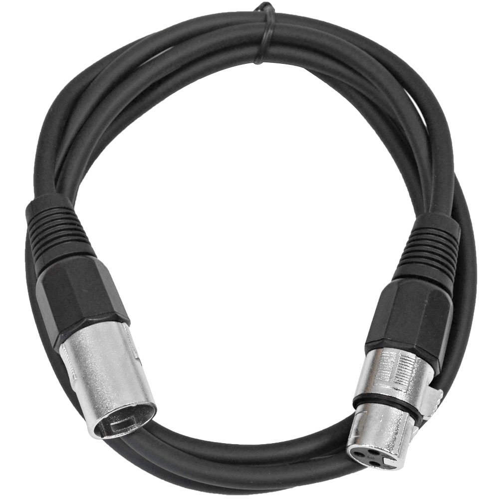 Seismic Audio - SAXLX-6-8 Pack of 6' Black XLR Male to XLR Female Patch Cables - Balanced - 6 Foot Patch Cords