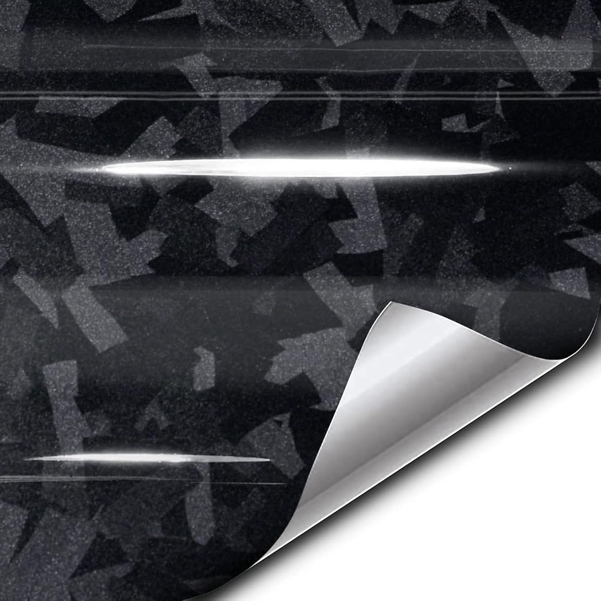 VViViD+ Forged Composite Carbon Vinyl Wrap Roll (25ft x 5ft, Gloss Black)