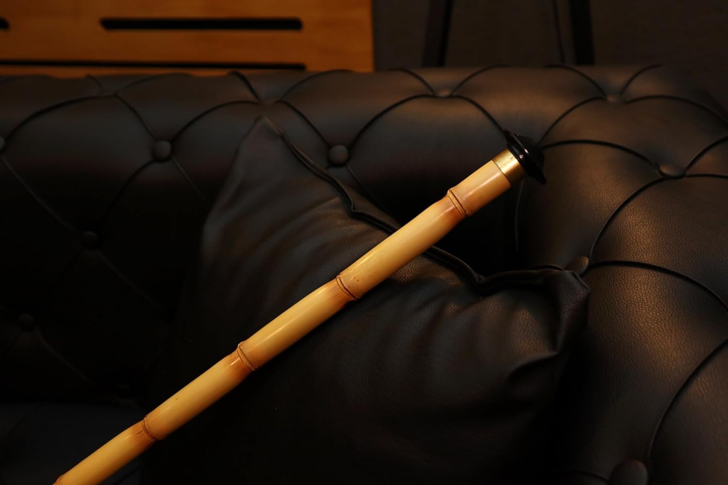 Professional Kiz Ney (B) Classic Turkish Traditional Bamboo Flute Woodwind Instrument with Faux Shiny Leather Bag