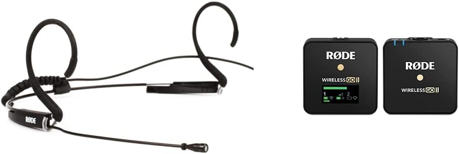 Rode HS2 Headset Microphone - Black & Wireless GO II Single Channel Wireless Microphone System