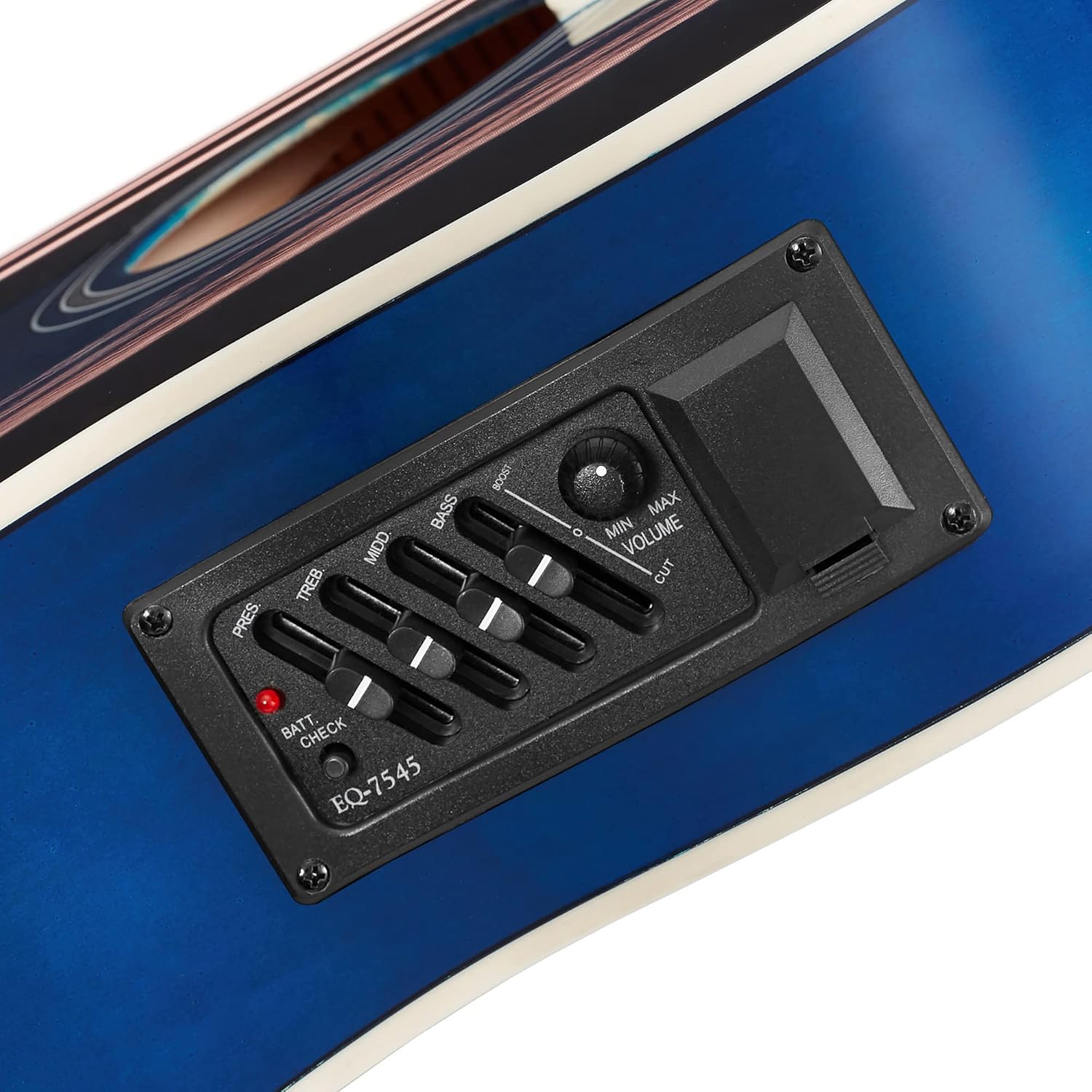 Ashthorpe Left Handed Full-Size Dreadnought Cutaway Acoustic Electric Guitar Package with 10 Watt Amp - Blue