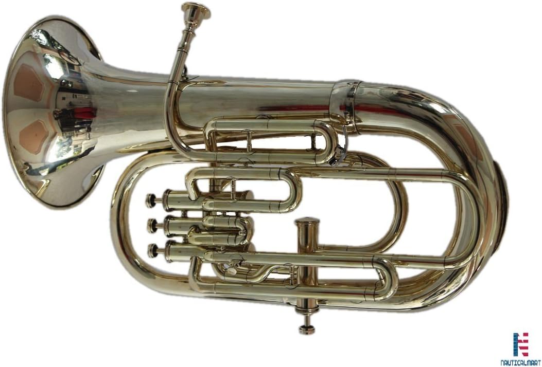 Brass Euphonium Bb/F 4 Valve Chrome Wow W Case Mp Silver