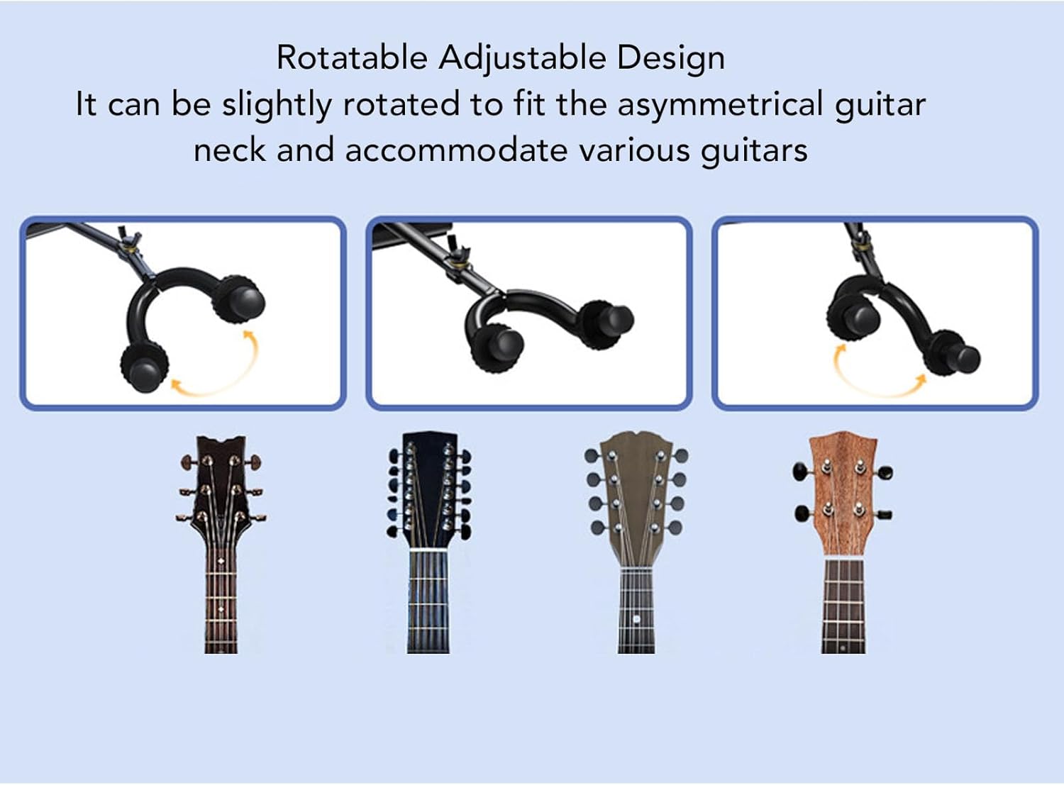 Guitar Wall Mount, with 5 Hooks, Strong Aluminum Metal Stand Rack, Adjustable Display Set for Acoustic Electric Guitars Basses