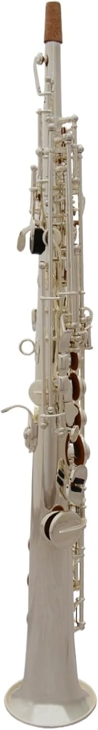 Saxophone for Beginners Saxophone Musical Instrument Saxophone Woodwind Instrument Silver-Plated B Flat Soprano Saxophone with Box