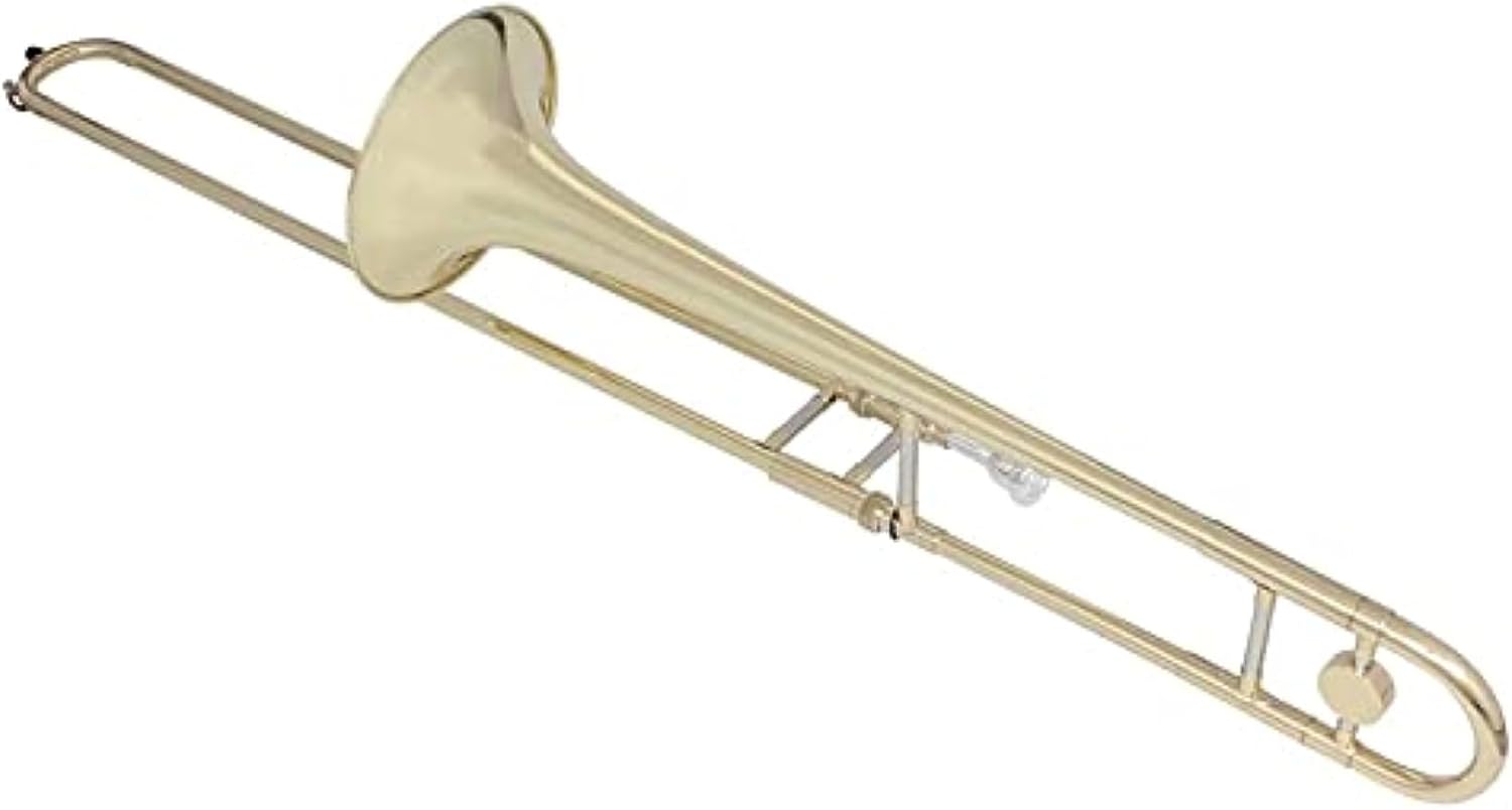 Alto Trombone Brass Gold Paint BB Tone B Flat Wind Instrument with Suitcase Mouthpiece Cleaning Cloth Gloves, for Adult Students and Beginner Professional Performance
