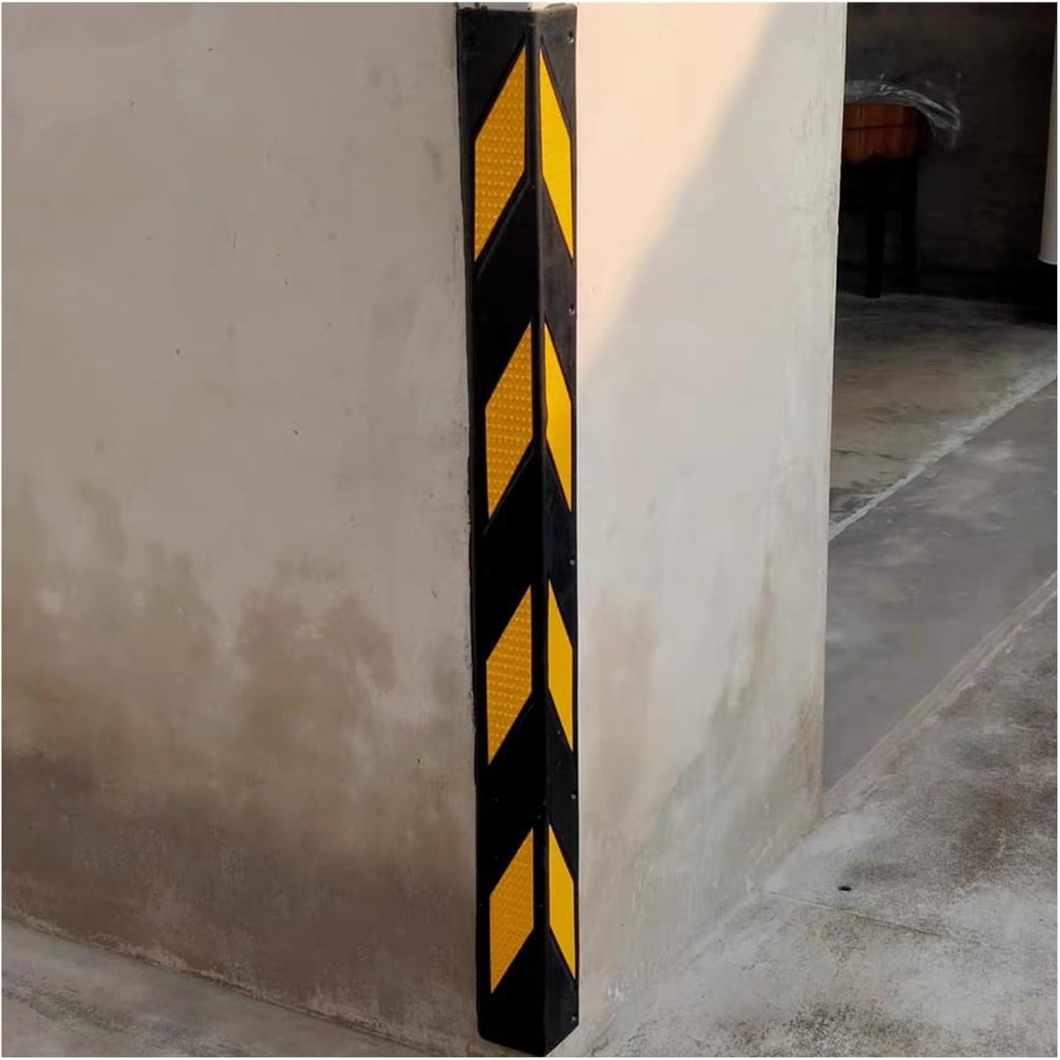 Car Parking Protector Rubber Corner Protector Wall Corner Guard for Parking Garages,Rubber Column for Warehouse,Reflective Workshops Ground Floor Garage Wall Corner Guards,1cm Thick