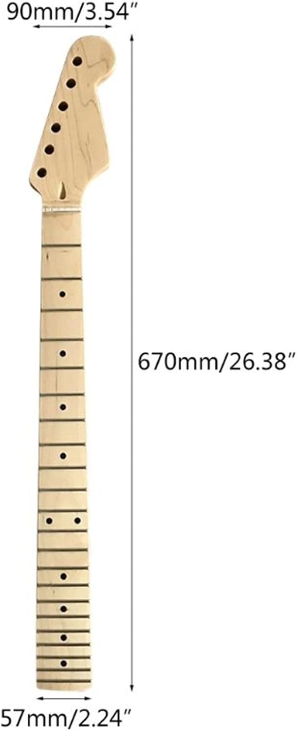 Maple Wood Guitar Neck Smooth Edge Rosewood Fretboard Electric Guitar Handle Kit Electric Guitar Neck (Color : Bight Yellow)
