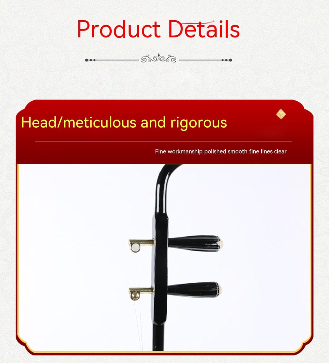 Chinese Erhu Instrument For Beginner Entry Level,Erhu Chinese 2-string Violin Fiddle Musical Instrument 32 inches (Color wood)