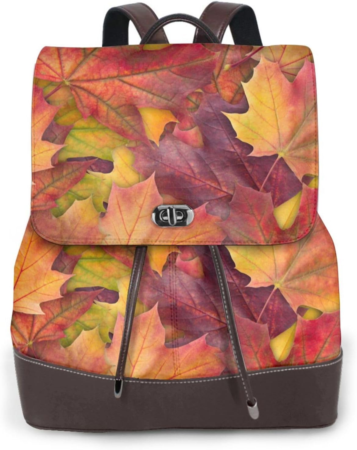 Colorful Autumn Maple Leaves for Womens Backpack Purse Microfiber PU Anti-theft Large Fashion Designer Travel Bag Ladies Shoulder Bags