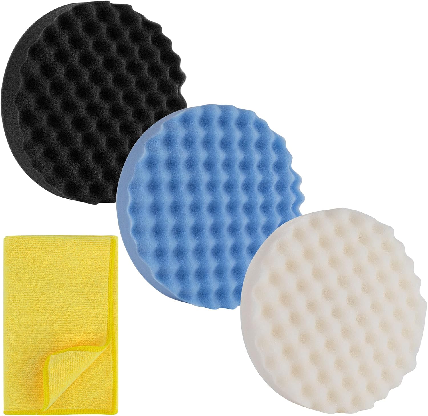 3M Perfect-It Foam Compounding Pads Kit | 3M 05737 05738 05733 Foam Compounding and Polishing Pads | Complete 8 inch Buffing Pads Set | Bundled Microfiber Cloth