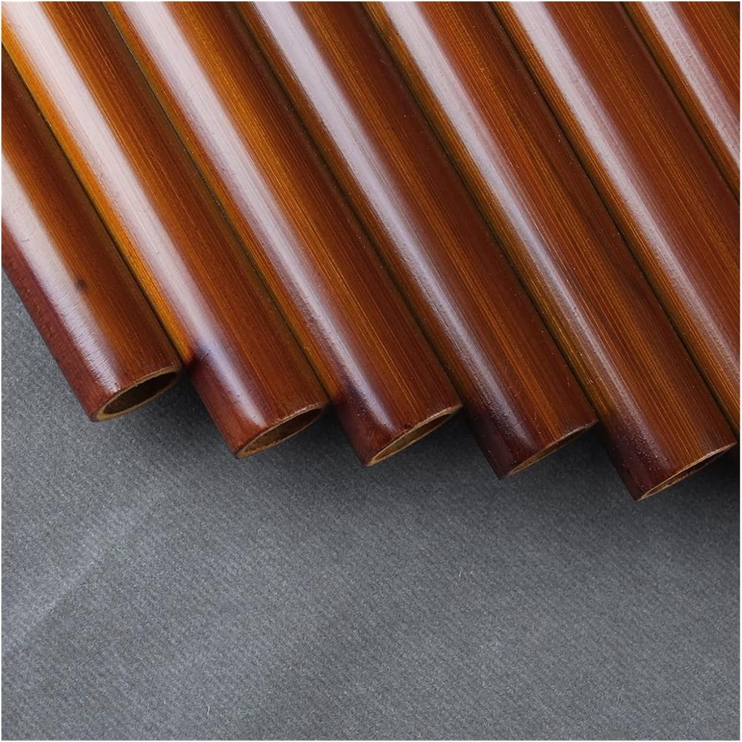 KESHUO Brown Bamboo Pan Flute 8 Pipes G Key Pan Flute Woodwind Musical Instrument Panpipes (Color : Left-Hand)