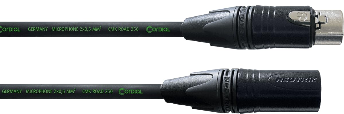 CORDIAL - CRM15FM - Microphone Cable XLR NC3 XX f/m, 15 m, Special Touring, NEUTRIK Plug, Peak