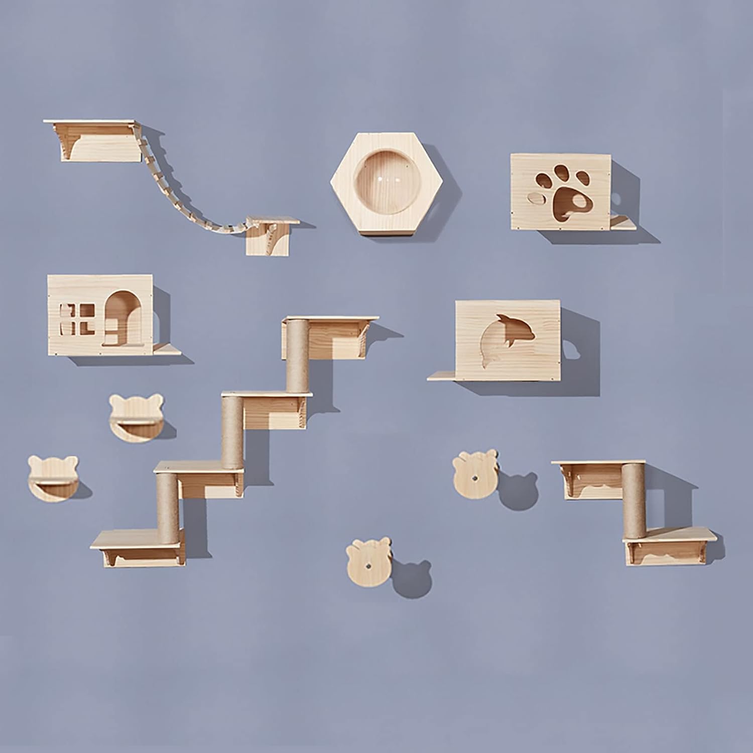 Cat Climbing Shelves, Wall Mount Cat Furniturefor Cats to Sleep, Play and Climb(Style 6)