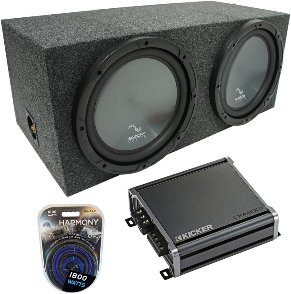 Harmony Audio Harmony R104 Bundle with Universal Car Stereo Rearfire Sealed Dual 10