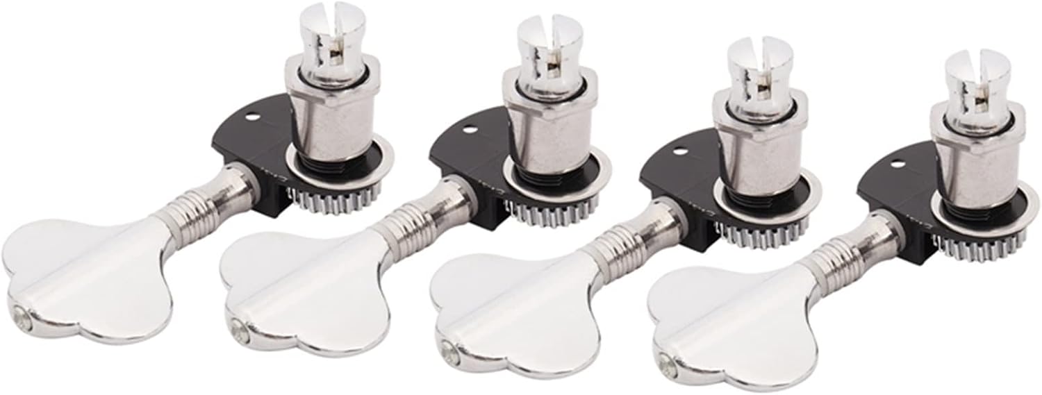 A Set of 4 Pcs Chrome Bass Tuning Pegs Machine Heads Tuners for Bass Guitar Accessories Parts Musical Instrument Guitar Machine Heads Knobs