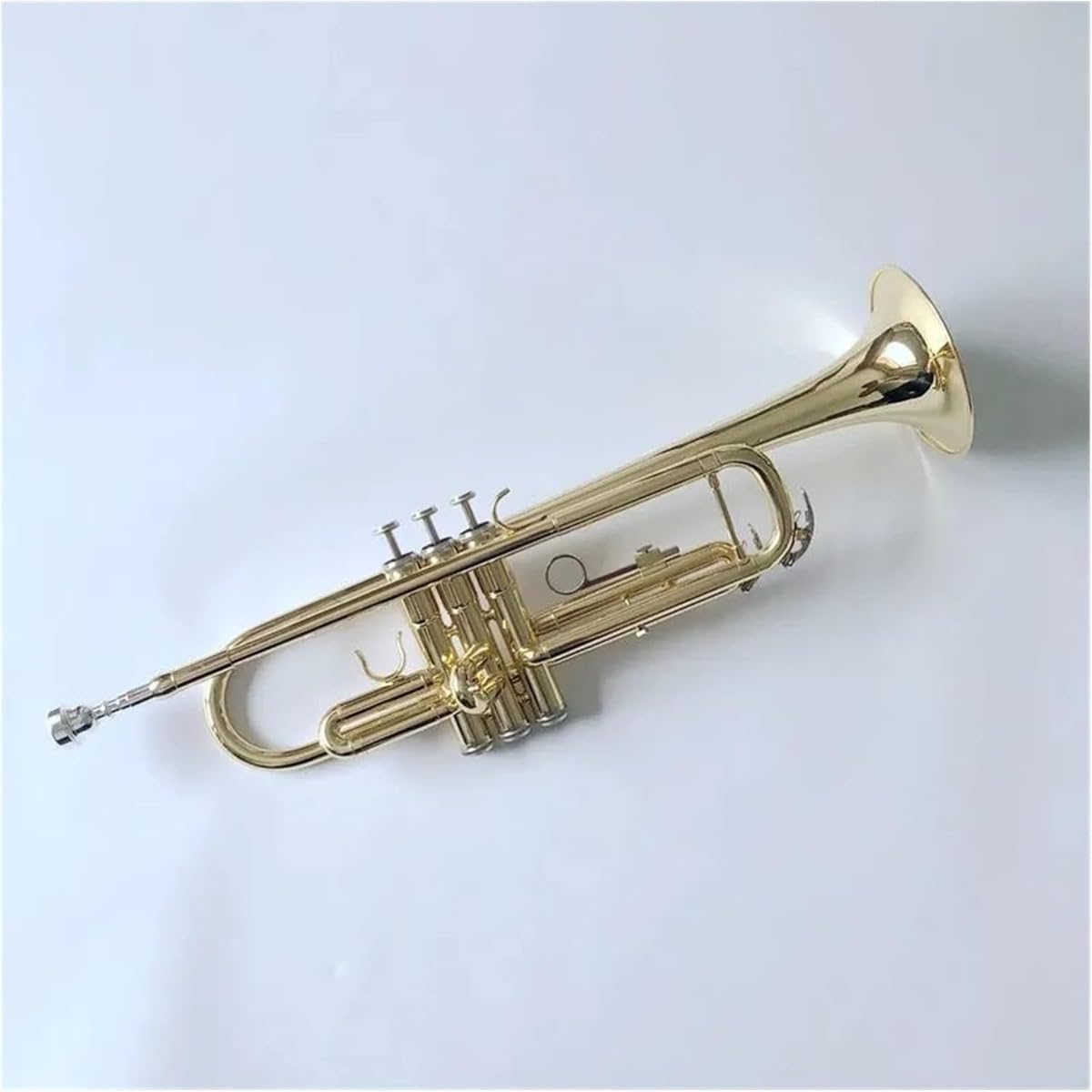 Professional Bb Trumpet - Brass Body with Gold Lacquer & Silver Plated Finish - Musical Instrument for Students, Beginners & Adults