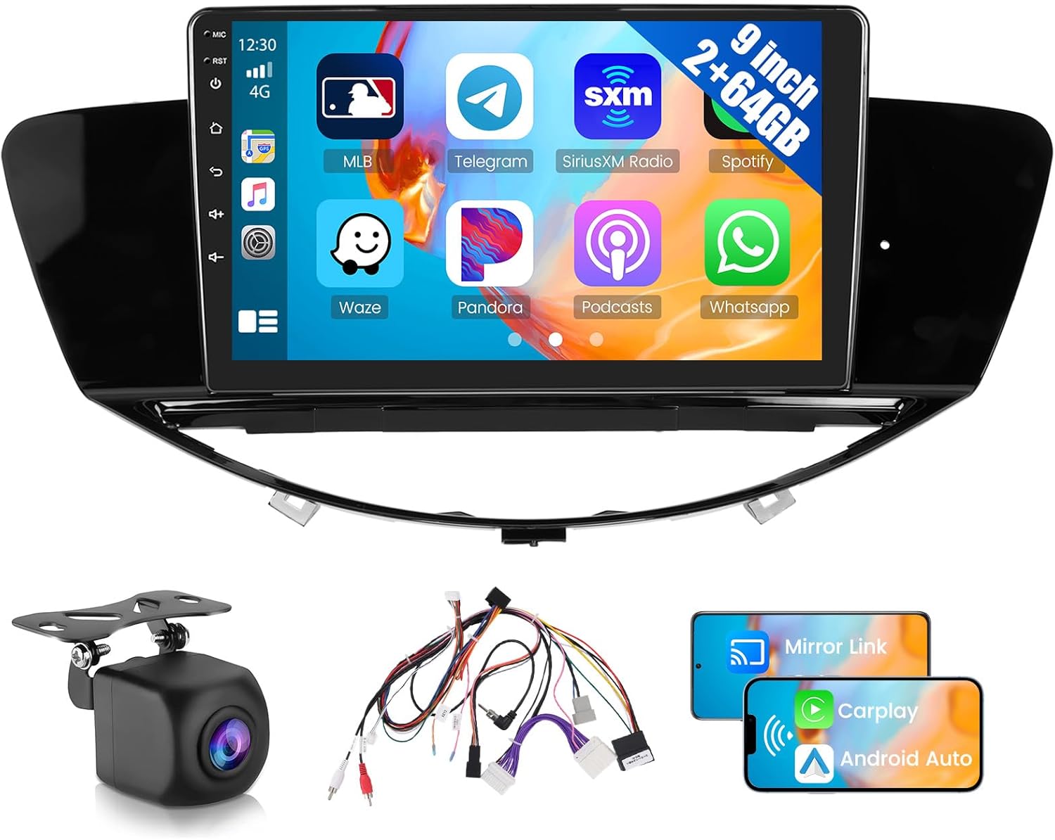 2+64G Hikity Android Car Stereo for Subaru Tribeca 2007 2008 2009 2010 2011 Radio, 9 Inch Touchscreen Radio Carplay Android Auto Support WiFi Bluetooth FM EQ Backup Camera