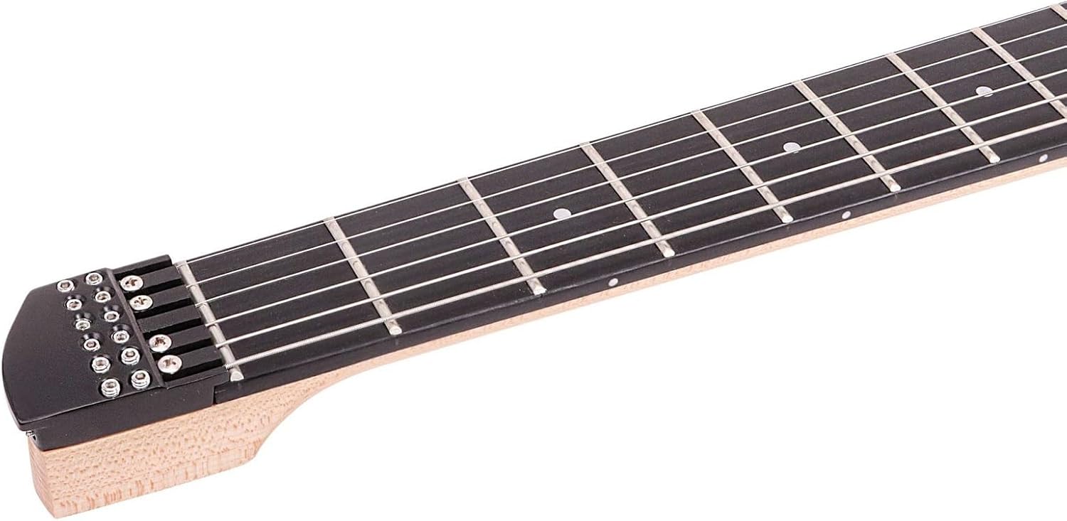 VENEKA Headless Electric Guitar Professional 24-Fret Headless Special-Shaped Electric Guitar Mute Travel Portable 6-String Electric Guitar (Color : 01)