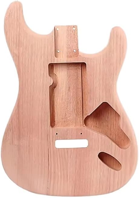 Unfinished Semi Hollow Body Electric Bass Guitar with Thin Ash Wood Body and Acoustic Neck Design, DIY Style Instrument Body for Custom Assembly Studio Upgrade and Performance Build