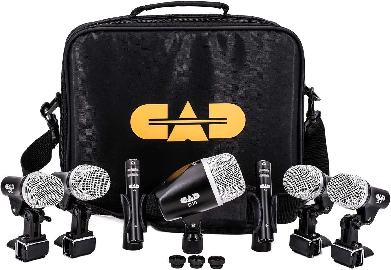 CAD Audio STAGE7 7-Piece Drum Mic Pack – D10 Kick, D19 Snare, 3× D29 Toms & 2× C9 Overheads, Vinyl Carry Case