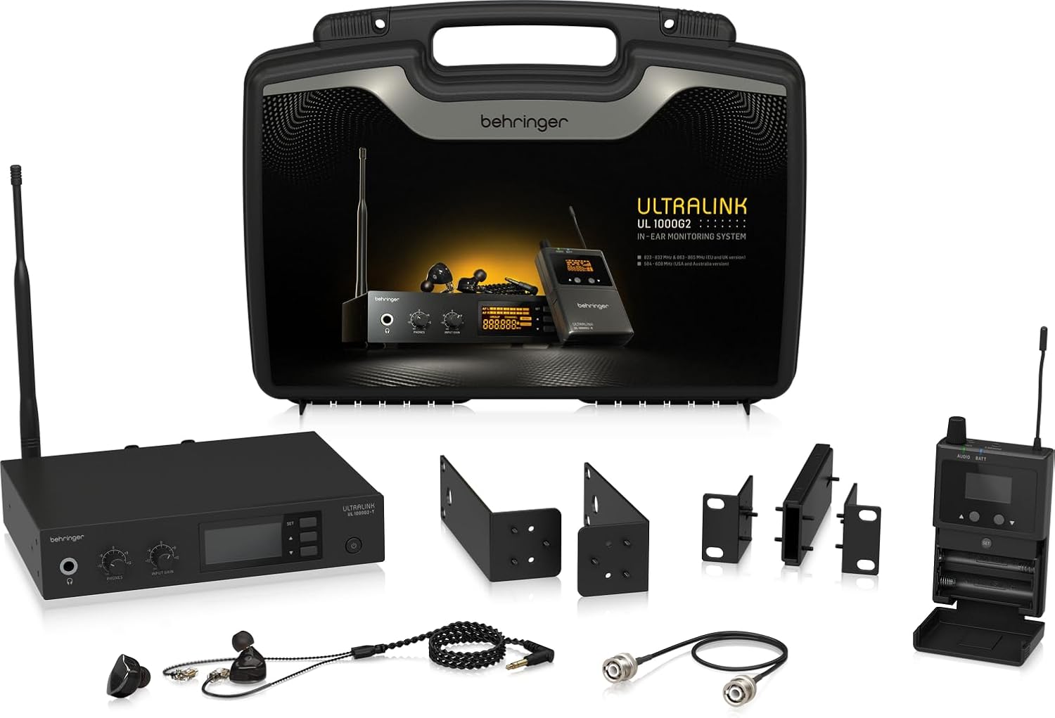 Behringer UL 1000G2 High-Performance UHF Wireless In-Ear Monitoring System | Wireless Audio System With Earphones | For Content Creators