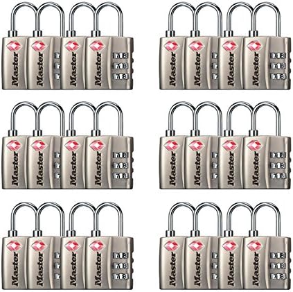 Master Lock 4680DNKL TSA Set Your Own Combination Accepted Nickel, 24-Pack, Piece