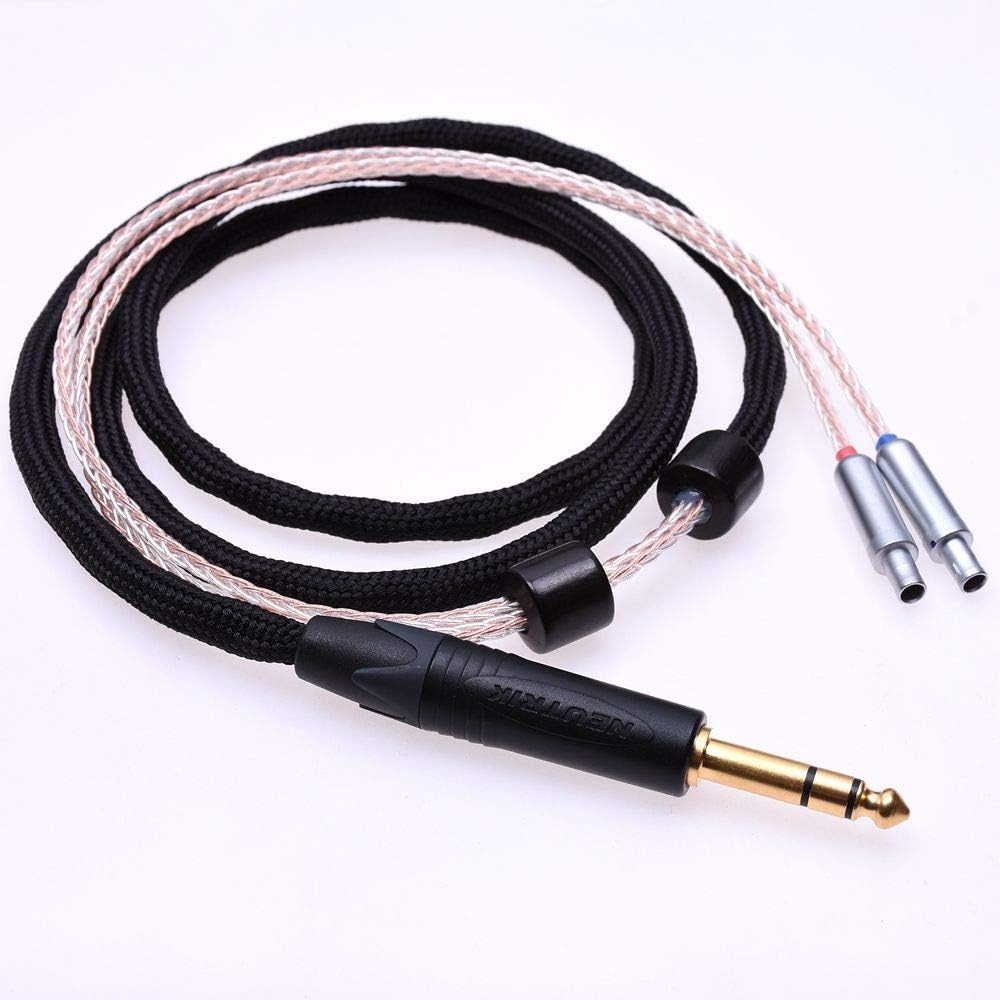 Black 16 Cores 5N Pcocc Compatible with For SENNHEISER HD800 HD800S Headphone Upgrade Cable Extension cord (1.2meter(4feet), Hybrid cable)