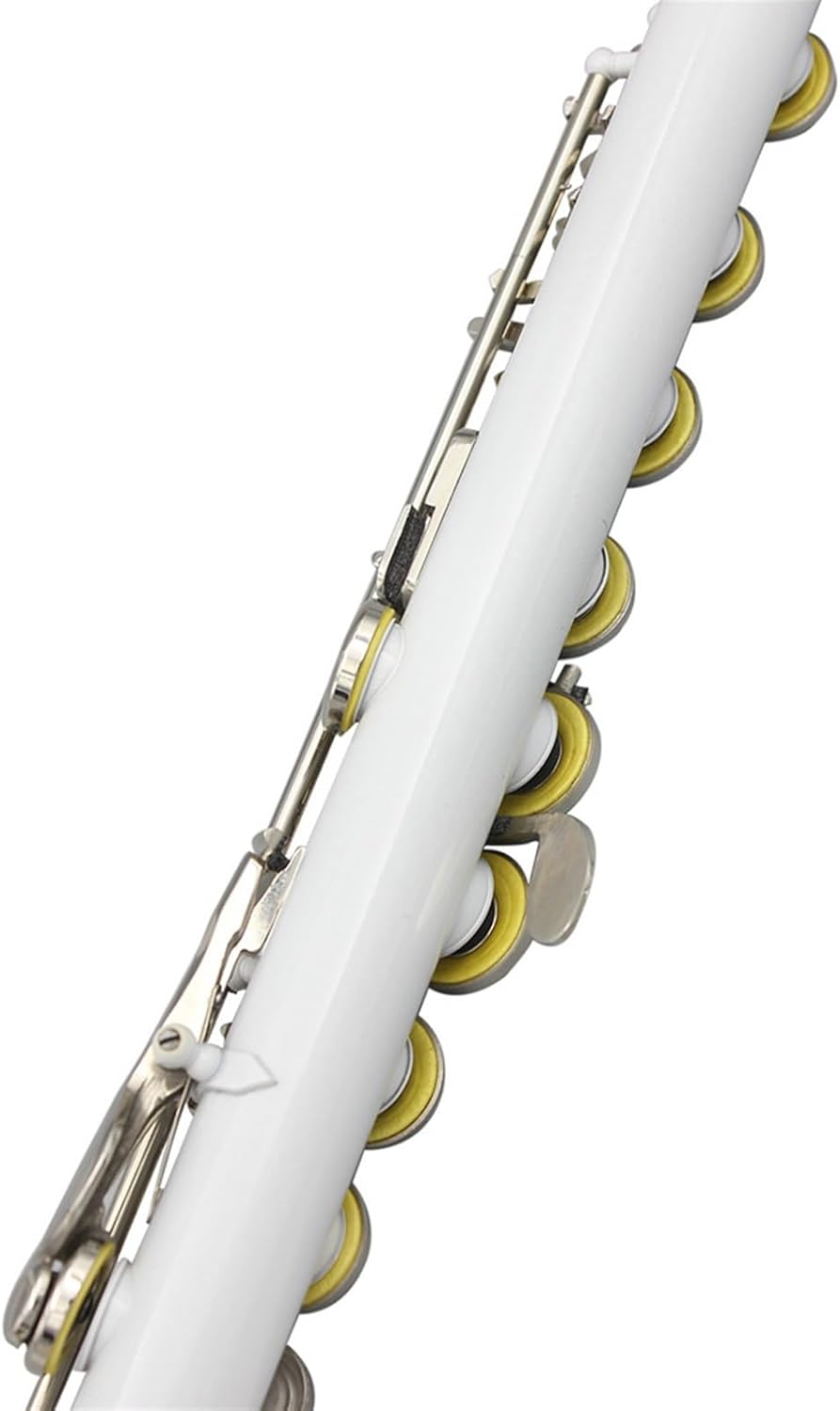 Flute White 16 Holes C Tone Flute with E Key Woodwind Instrument Closed Key Cupronickel Tube Flute Flutes Musical Instruments