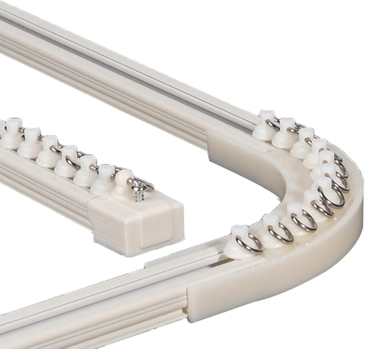 JEDAL Curtain Track Ceiling Track Wall Mount Curtain Rails System with Nano Rollers and 90 Degree Corner Bends Living Room Shower Room Curtain Tracks Set (Size : 15.1ft)